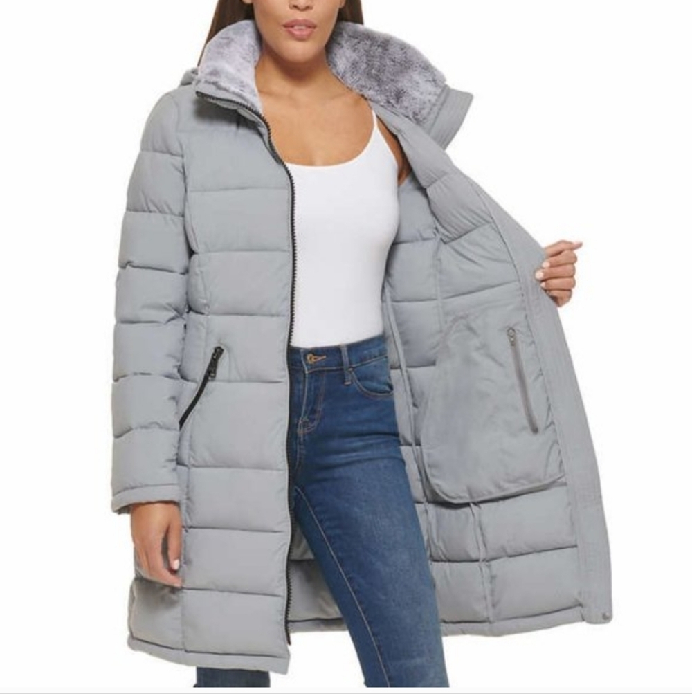 Andrew Marc Light Gray Puffer Jacket